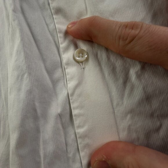 Massimo Dutti Slim Fit Size 40 (15.75) Men White Long Sleeve Button Up Shirt - Picture 13 of 16